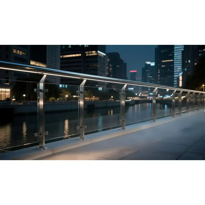 Custom OEM Stainless Steel Safety Barrier Anti-Collision Bridge Railing Sidewalk Guardrail for Outdoor Public Projects