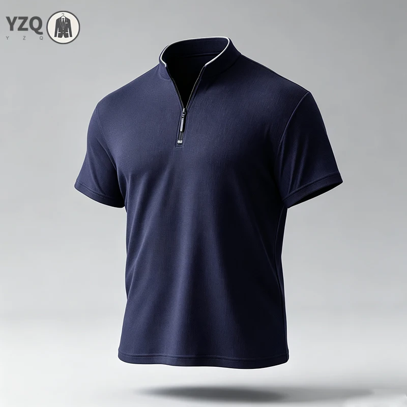Mens Basic Half Zip Stand Collar Long Sleeve Pullover Suitable For Vacation Short Trip And Multiple Leisure Scenes
