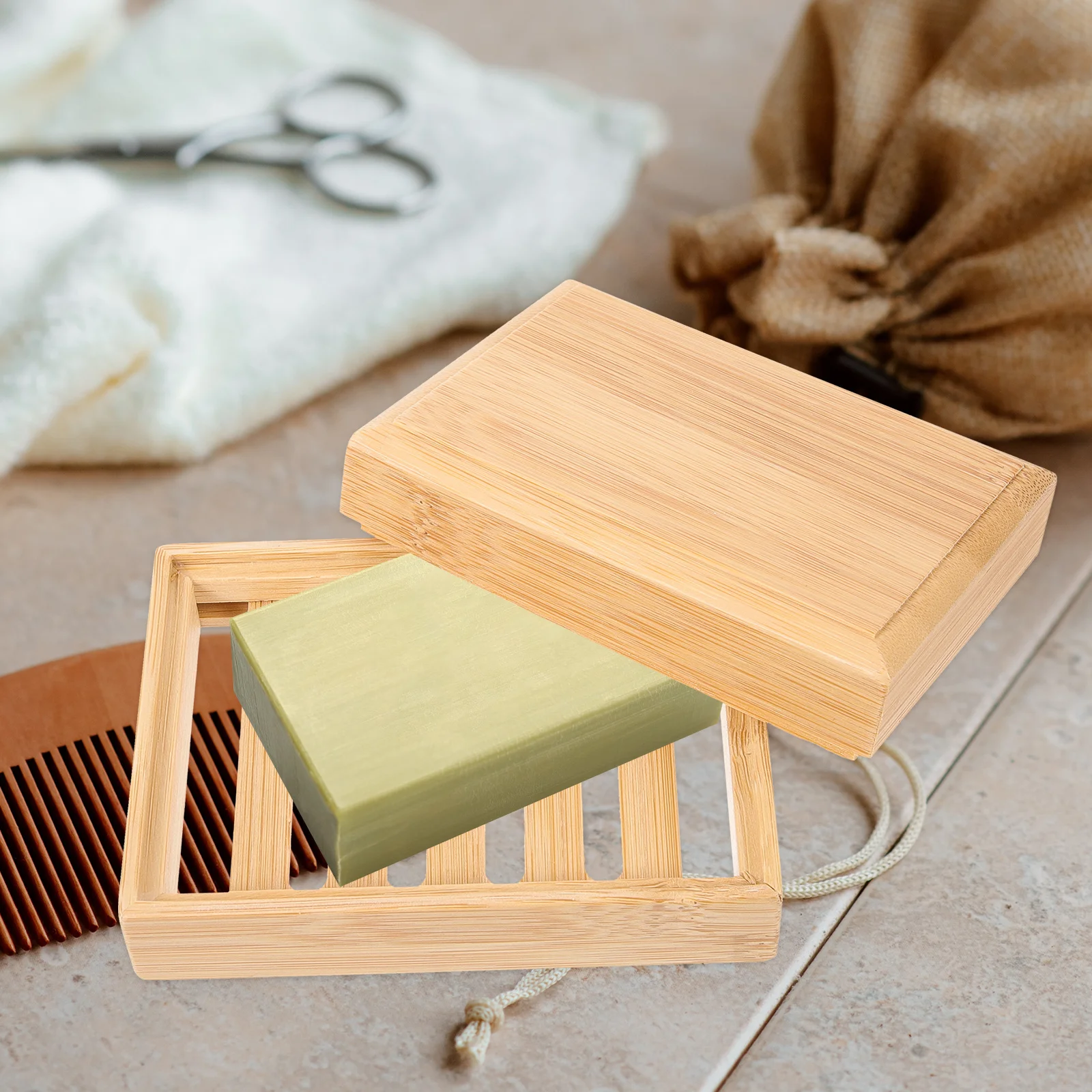 Bamboo Soap Tray Countertop Soap Storage Tray Soap Container for Kitchen Bathroom Bamboo Tray bamboo soap dish