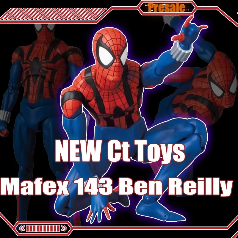 New CT Toys Spiderman Mafex 143 Figure Ben Reilly Comic Ver Action Figure Mafex 001 Peter Parker Andrew Garfield Figure Toy