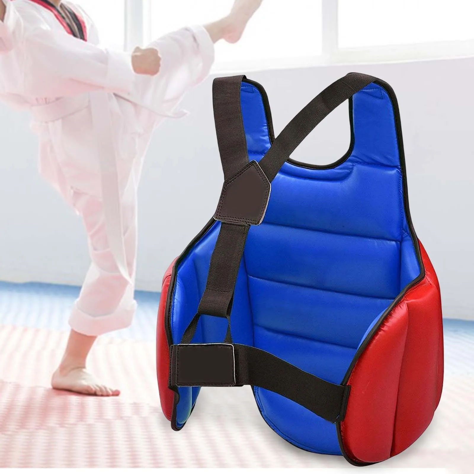 Taekwondo Protector Vest Rib Shield Mma Unisex Kids Child Karate Chest Guard Body Shield Armour Vest Belly Ribs Protection Pad