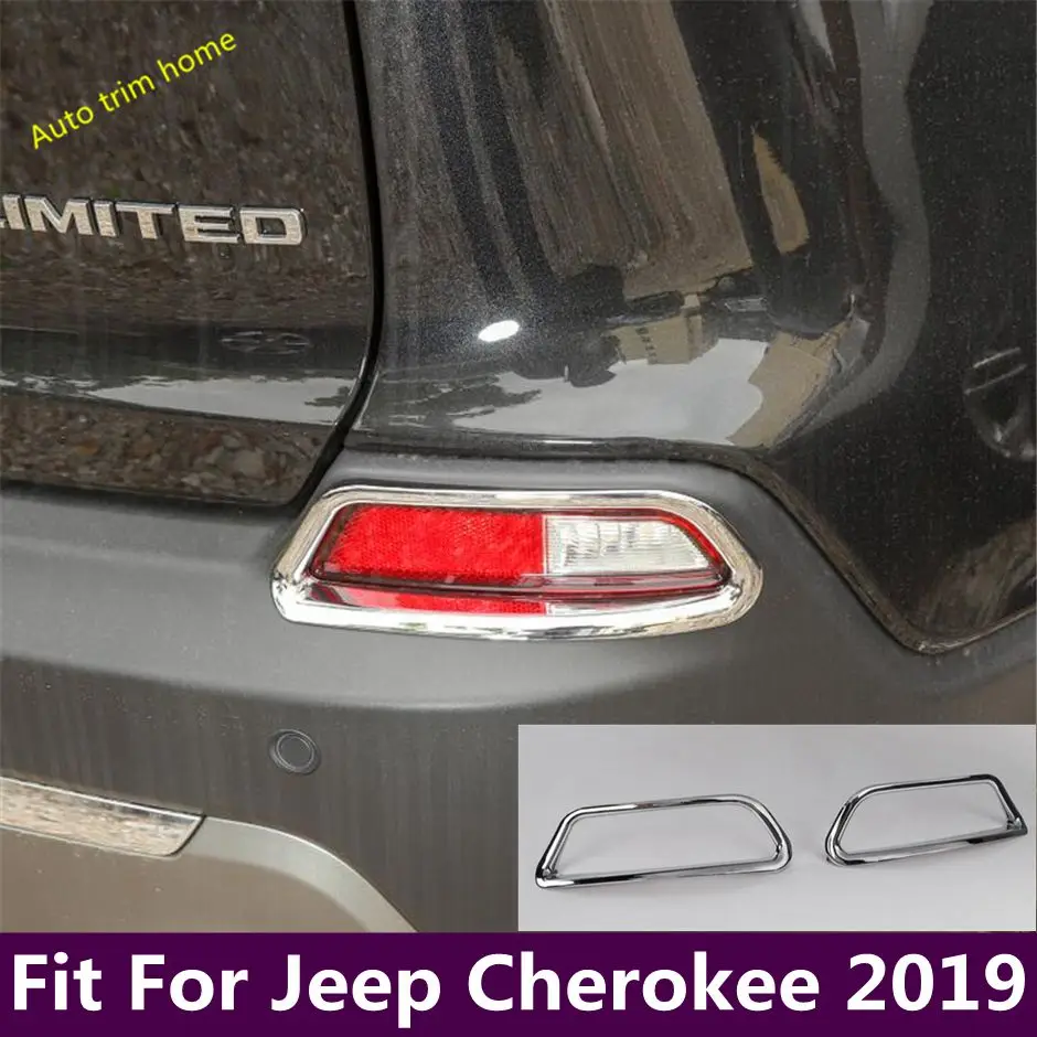 

ABS Bright Red Style Rear Fog Lights Lamp Frame Cover Trim Fit For Jeep Cherokee 2019 Automative Decoration Accessories