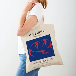 Abstract Yves Klein Blue Women Shopping Bags Double Print Eco Reusable Casual Nordic Shopper Bag Lady Canvas Tote Travel Handbag