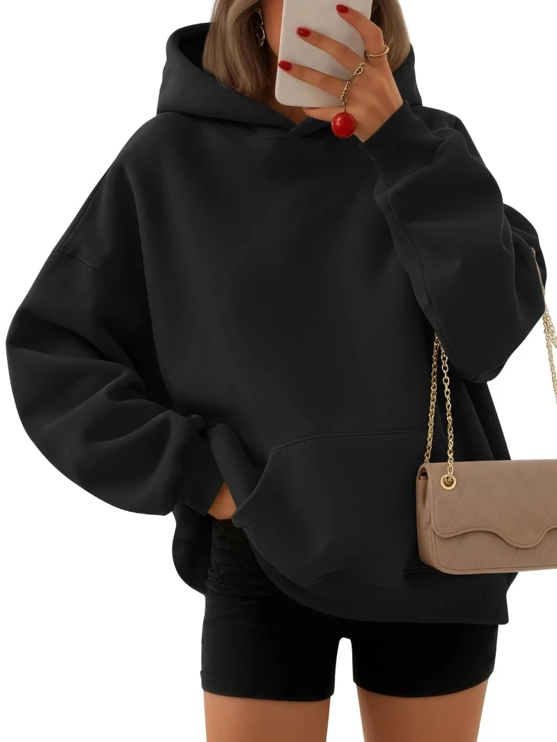 プラスサイズのレディースパーカーオーバーサイズスウェットシャツプルオーバーフリースセーター長袖クルーネックパーカーファッション衣装Y2K