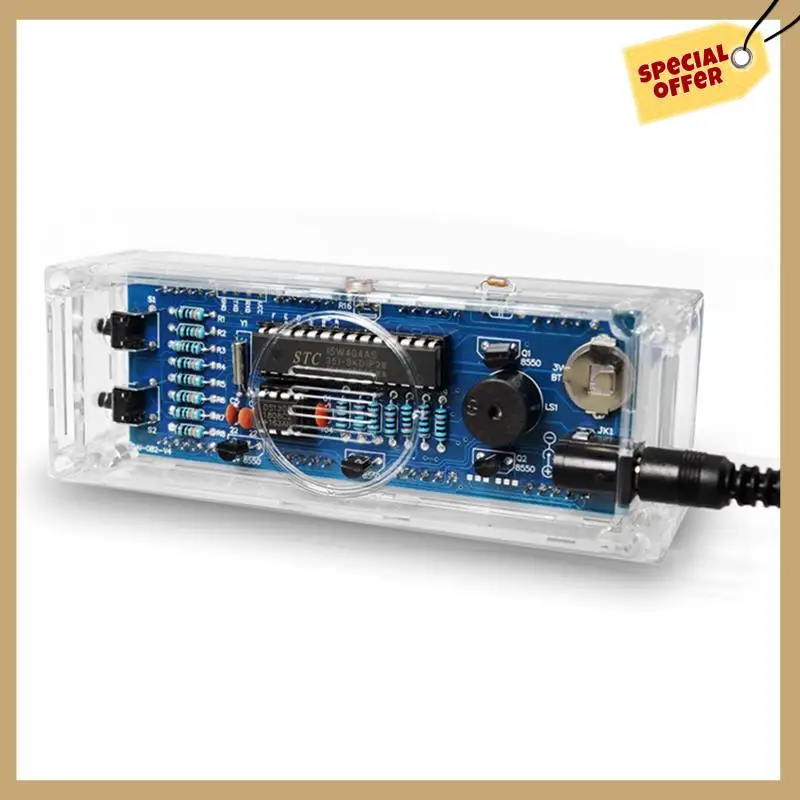 Kit relógio digital controle de luz 1 Polegada led tubo digital 51 microcontrolador relógio eletrônico peças diy + shell 1 conjunto