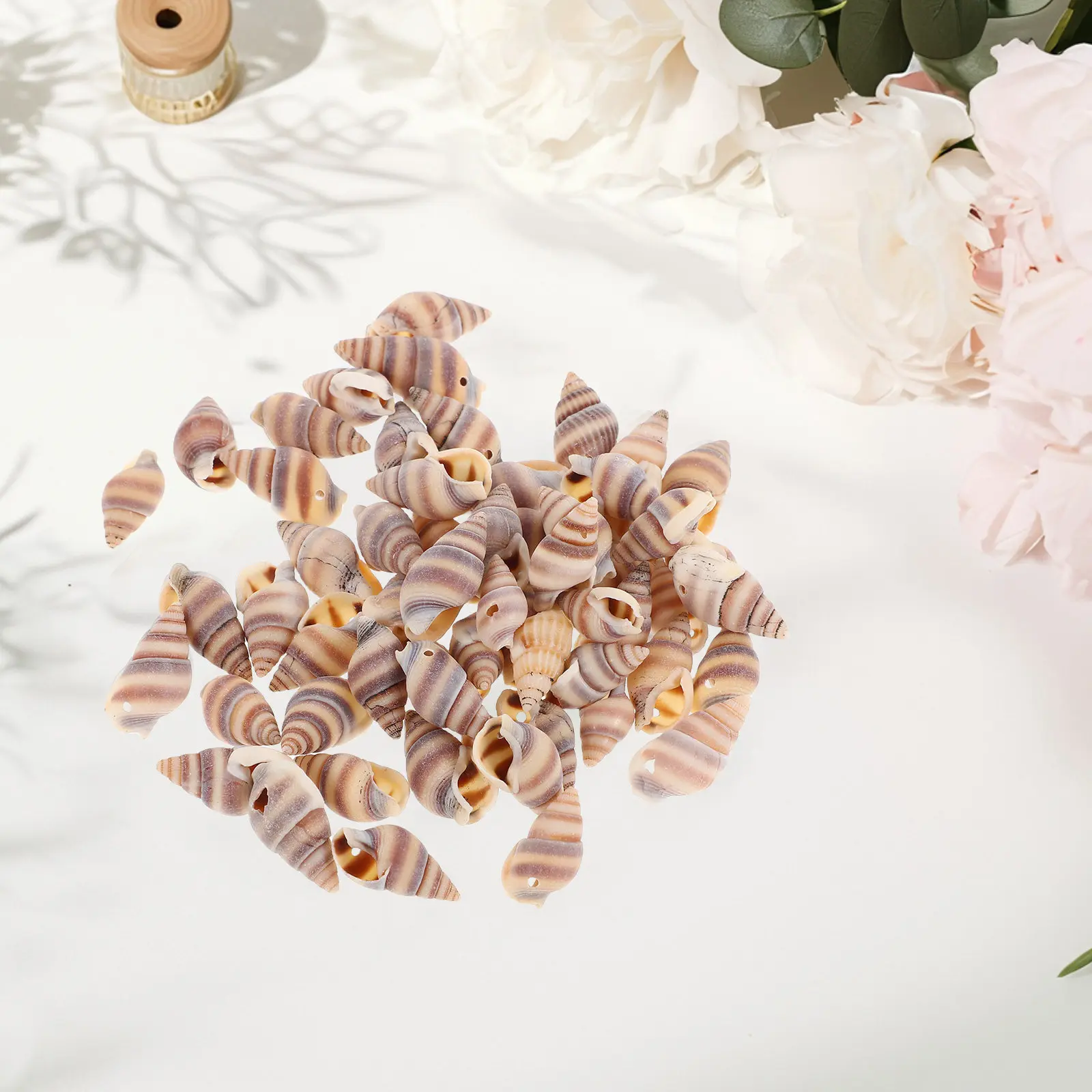 100Pcs Natural Conch Shell Pendants for DIY Jewelry Making Bracelets Necklaces Earrings Beachy Coastal Nautical Charm Craft