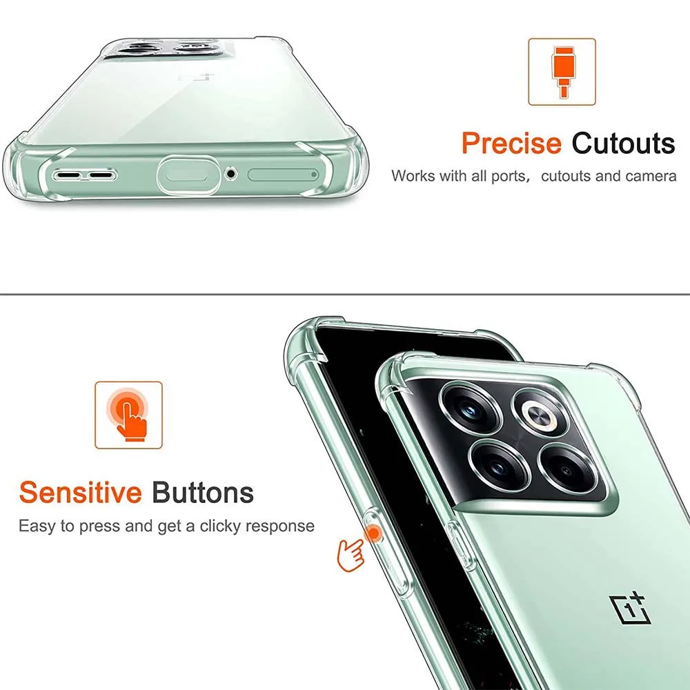Klare Abdeckung für OnePlus One Plus 8T 10T 10R 9R 11 9RT 11R 10 5 5T 6 6T 7 7T 8 9 Pro Dicke, stoßfeste, weiche Silikon-Handyhülle – Detail 3