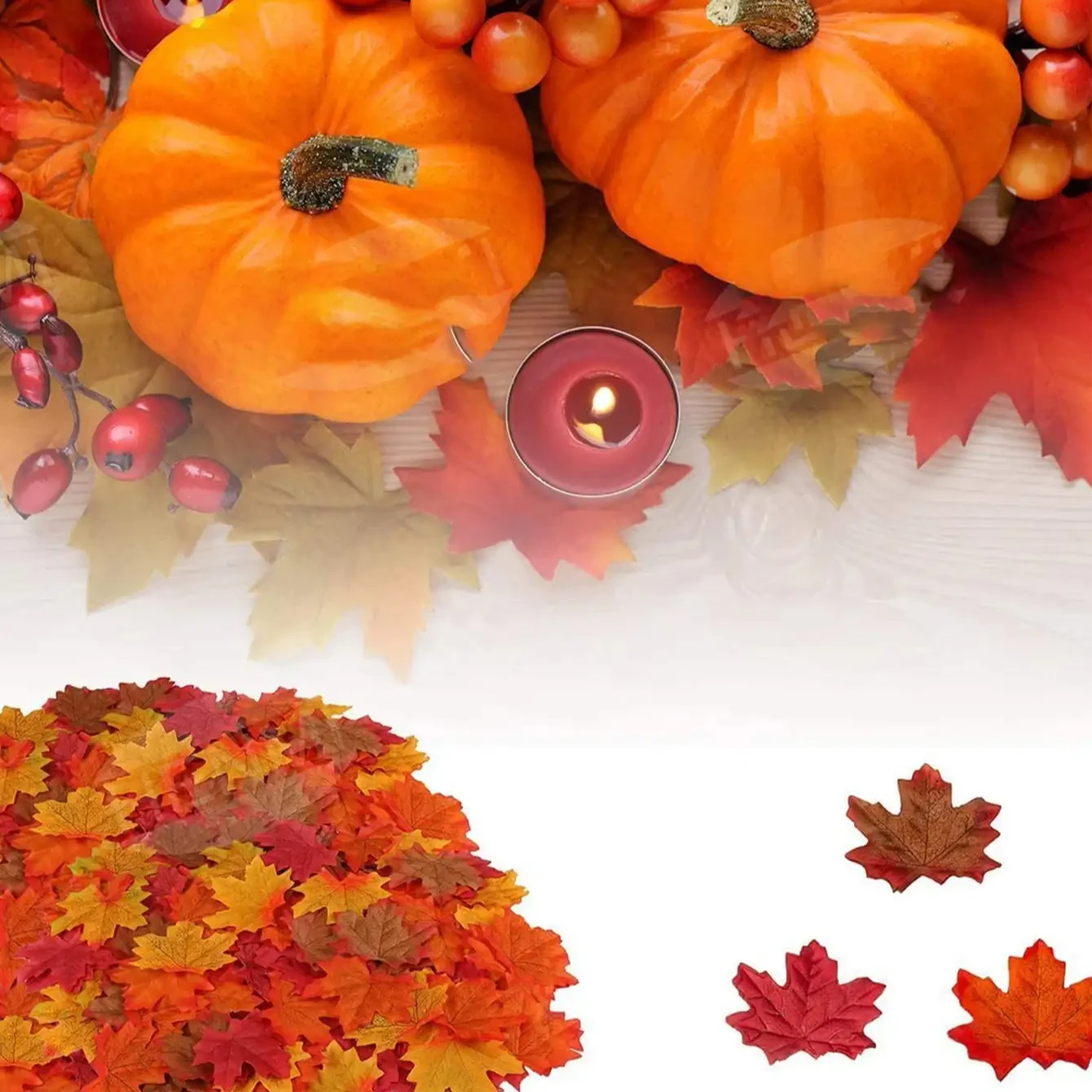 

High Quality Silk Maple Leaf Halloween Festival Party Scene Decoration Fall Home Vase Table Wedding Scrapbook Artificial Plants