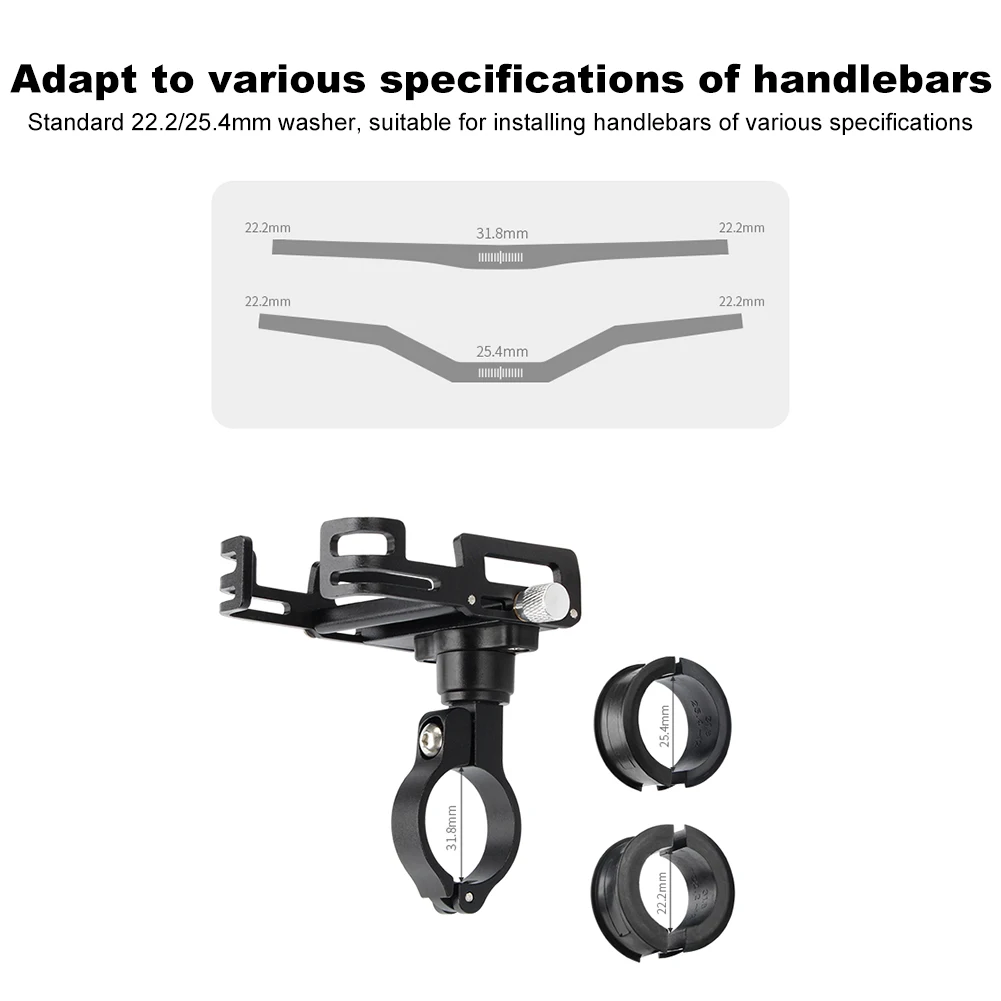 Bicycle Mount Phone Holder Electric Scooter Phone Holder Universal Bike Cycling Phone Clamp Fit for 1.96 To 3.93 in Smartphone