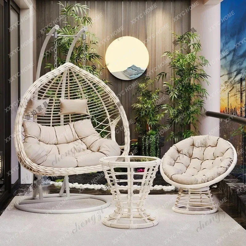 Hanging Basket Rattan Chair Indoor Swing Cradle Hanging Chair Balcony Lazy Chair Outdoor Patio Swing Bedroom