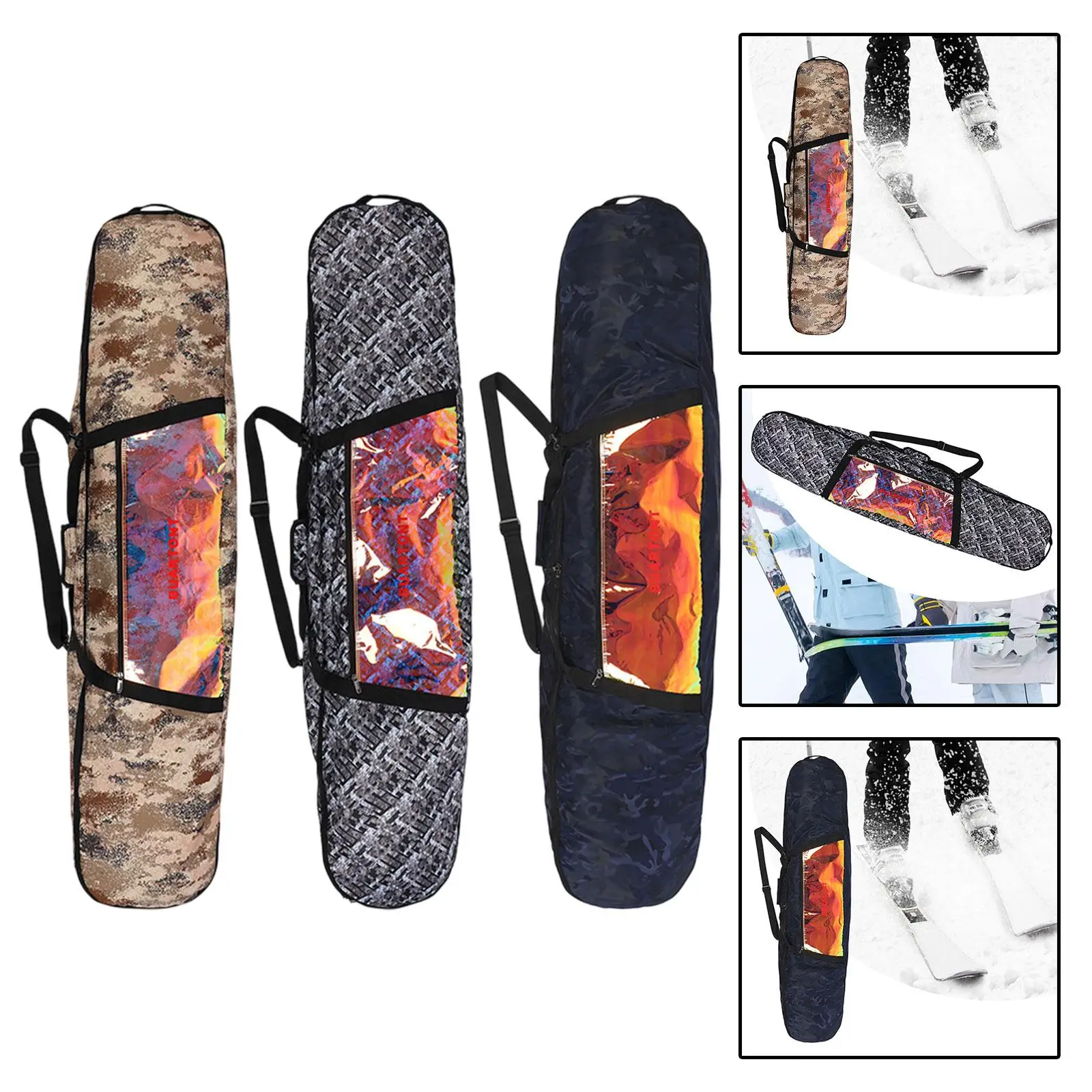 Snowboard Backpack Style Gear Bag Fabric Build Water Resistant Adjustable Strap Snowboard Carrying for Winter
