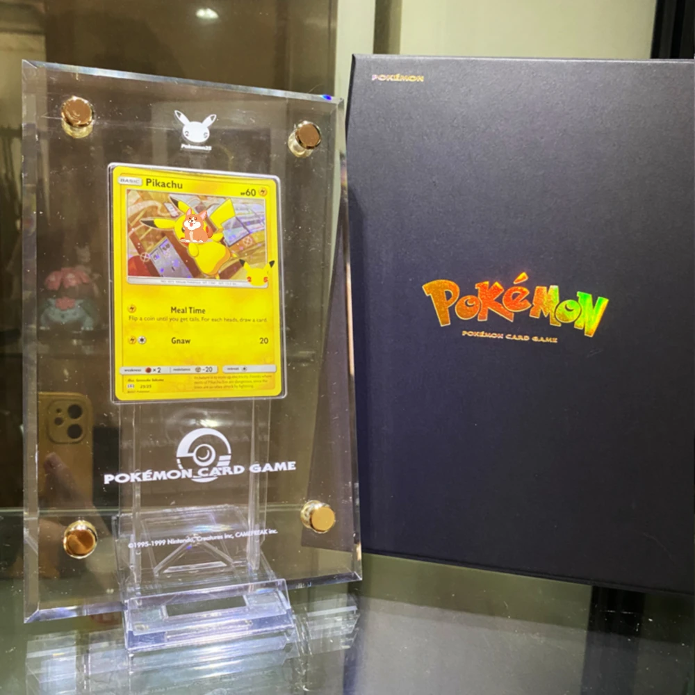 Acrylic PTCG Pokemon ACG 25th Anniversary Collection souvenir card brick transparent stand display Card not included