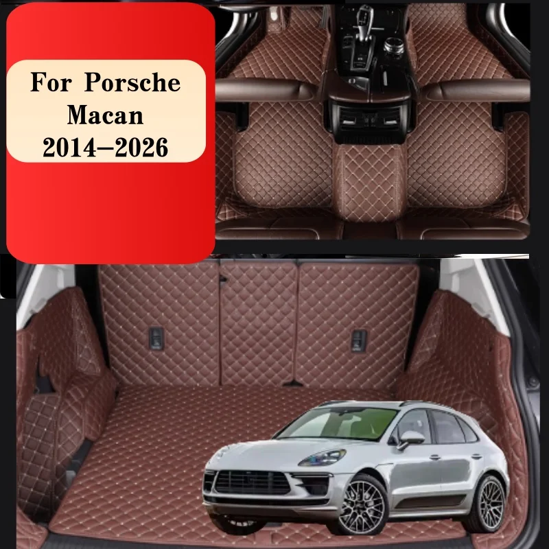 

For Porsche Macan 2014-2026 2025 2024 2023 22 21 20 2017-2019 Car Trunk Mat Car Floor Mats Foot Pads Carpet Interior Accessories
