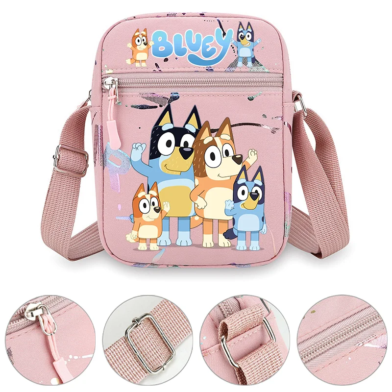 

Versatile Single Shoulder Crossbody Bag for Bluey Student Cartoon Oxford Cloth Shoulder Bag Waterproof Mobile Phone Bag Portable