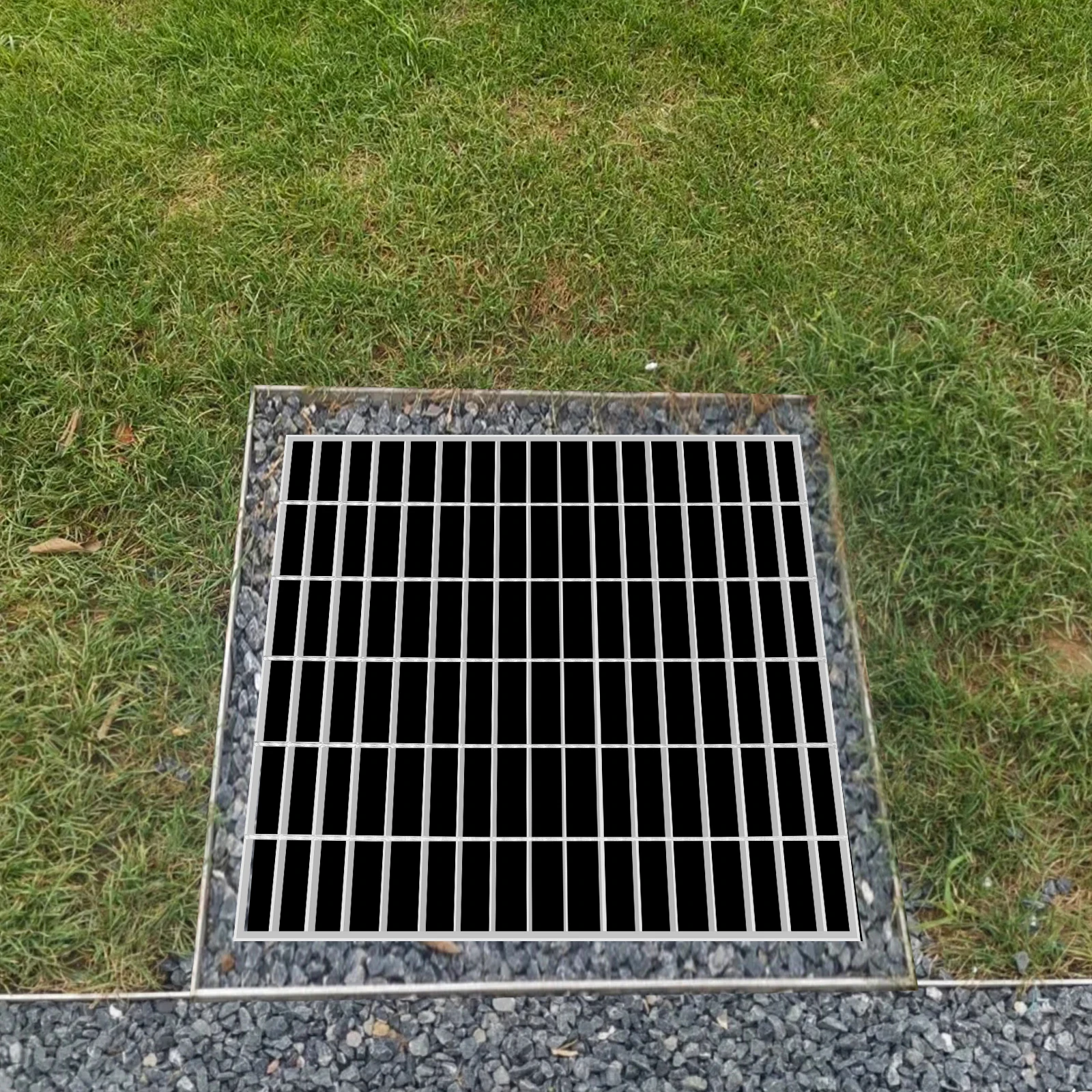 

60cm x 60cm x 3cm Outdoor Drain Cover Channel Grate for Concrete Floor Silver Drain Grates for Driveway