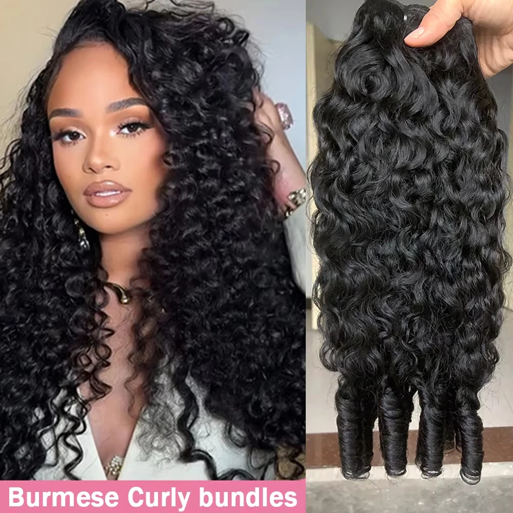 

Наборы бирманских кудрявых волос Double Drawn, вьетнамские натуральные волосы для наращивания, 1/3/4 шт., бирманские кудрявые волосы Remy