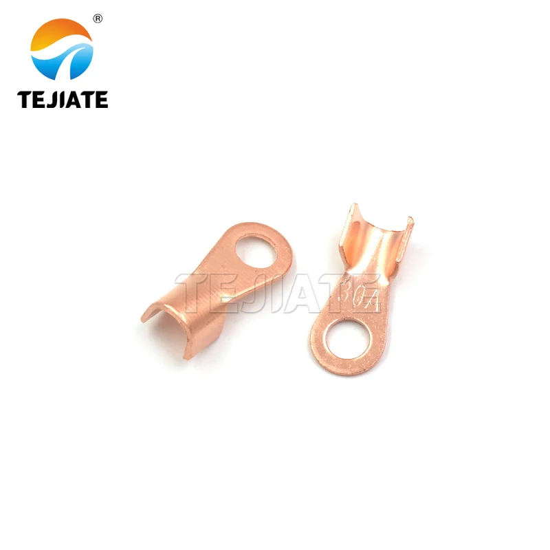 High current wiring copper piece round nose wiring nose/open nose 30A 60A100A 150A copper wiring piece terminal