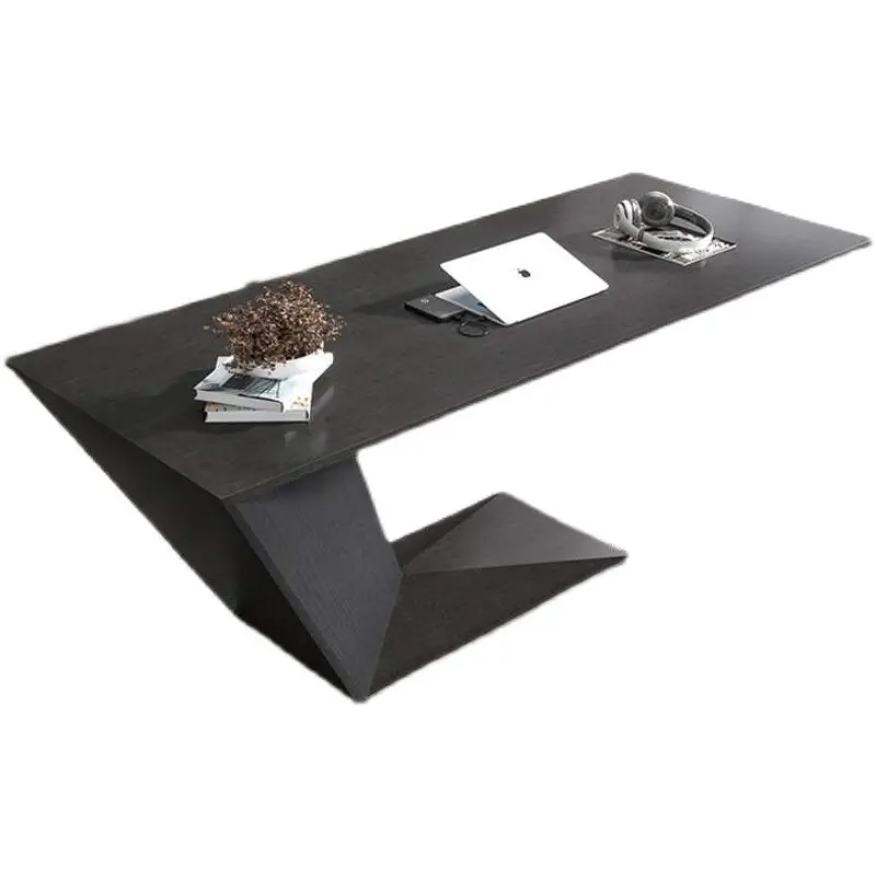 

Nordic desk oak black special-shaped casual table semi-round conference table