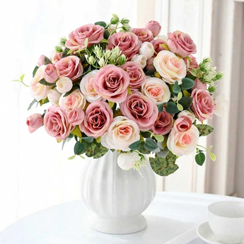 

Artificial Flower Wedding Party Home Bedroom Table Decorations Bridal Bouquets Outdoor Graden High Quality Silk Peony Hydrangeas