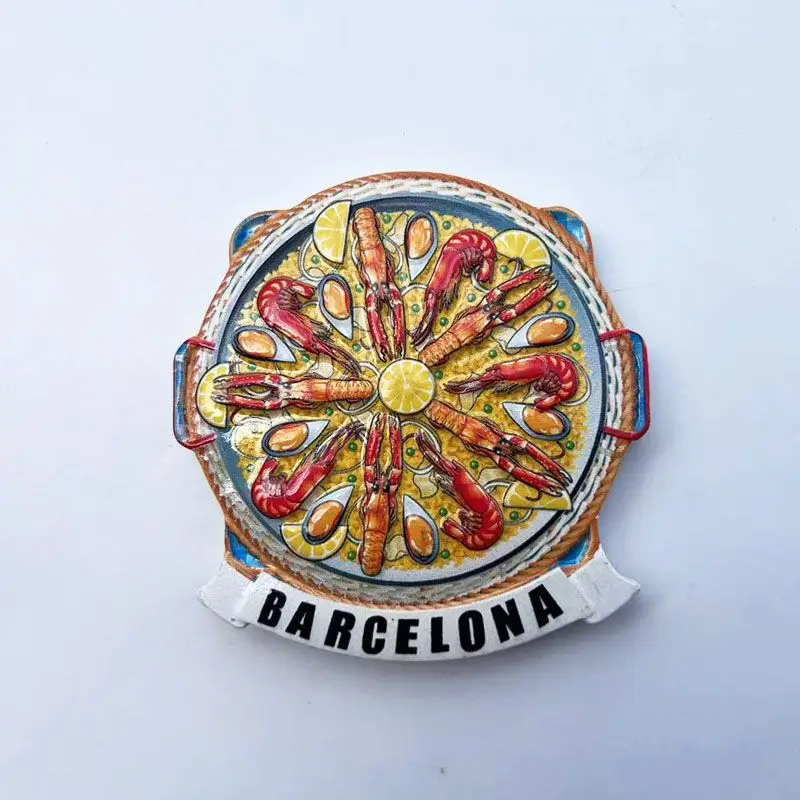 

Spain Barcelona Local Cuisine Paella Fridge Magnet - 3D Resin Magnets For Fridge Imanes Nevera Home Decor Cute Magnets
