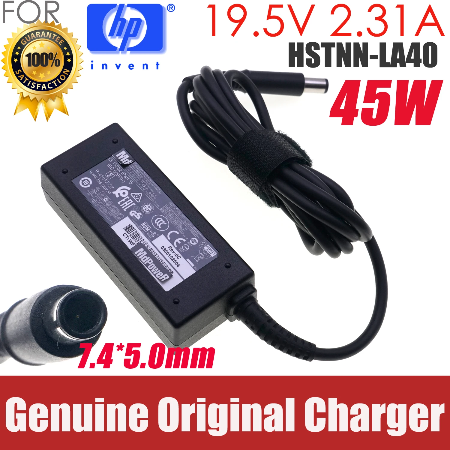

Genuine HSTNN-LA40 For HP Laptop AC Adapter 19.5V 2.31A 45W Power Charger 7.4*5.0MM HSTNN-DA35 HSTNN-DA40 HSTNN-CA40 HSTNN-AA40