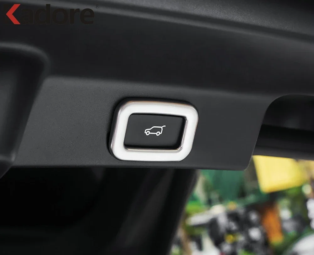 ل جاكوار F-PACE 2016 2017 2018 2019 2020-2025 سيارة الخلفي الجذع مربع خلفي التبديل إطار الكسوة ملصق غطاء الملحقات الداخلية #2