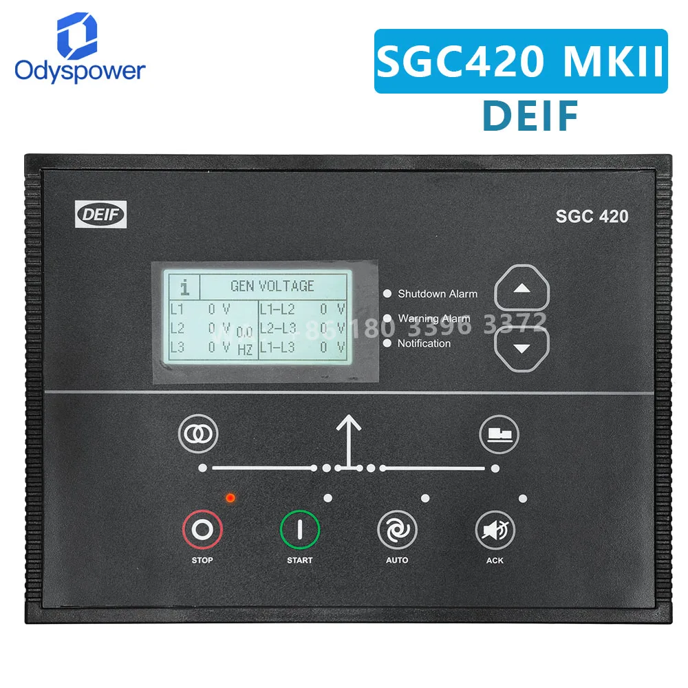 Original single generator set DEIF SGC420 controller module AMF remote start stop HMI full graphic LCD display screen