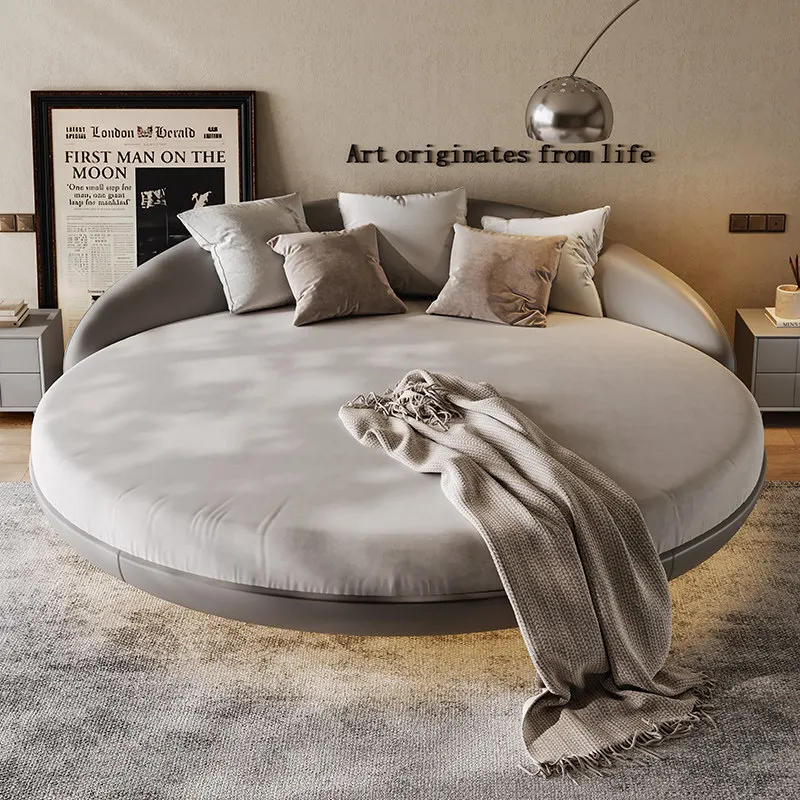 

Современная двуспальная кровать из натуральной кожи 200x200 см, мебель для спальни, кровать размера king-size, camas de dormitorio