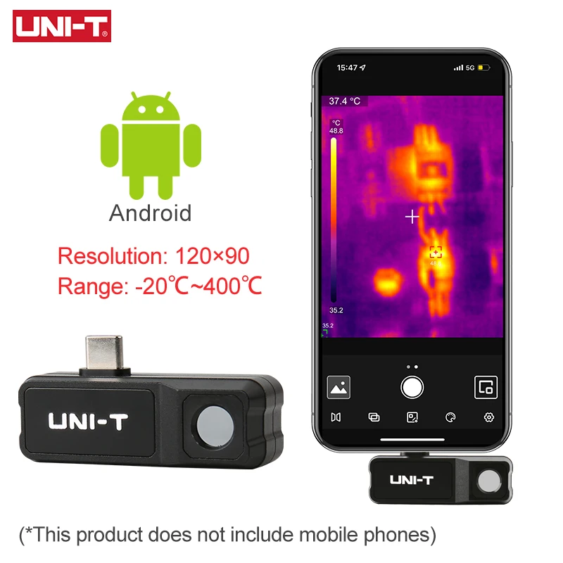 UNI-T Thermische Camera Voor Telefoon UTI 120 Mobiele 10800 Pixel Warmtebeeldcamera Voor Waterlekdetector UTI 120MS