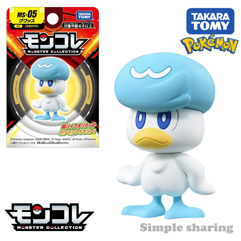 Takara Tomy  Tomica Pokemon Pocket Monster Collection MS-05 Quaxly Character Toys for Children Collectibles Anime Figure