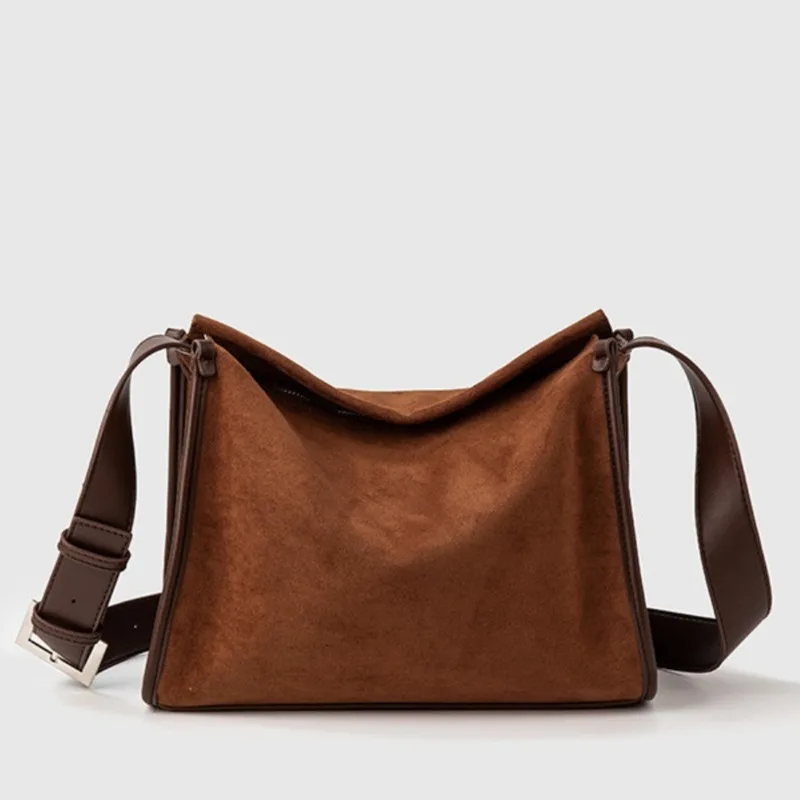 Bolsa crossbody retrô para mulheres, bolsa de ombro elegante, alça larga, bolsa de grande capacidade, bolsa de deslocamento, travesseiro novo