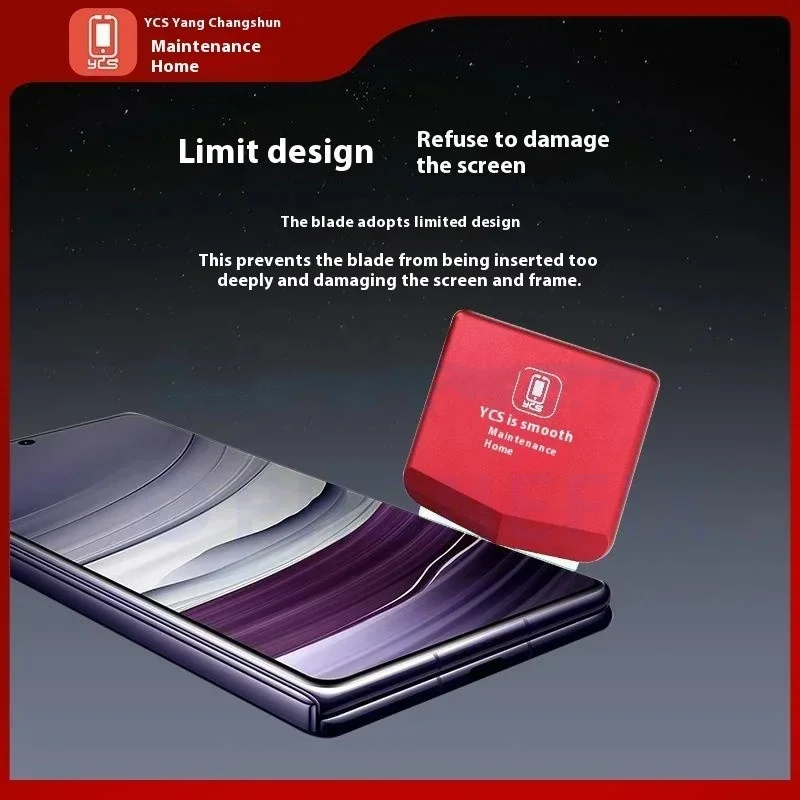 

YCS Screen Rubber Cutting Knife Clip Ultra Hard Metal Double-sided Blade OCA Glue Removal Scraper Mobile Phone Disassemble Tools