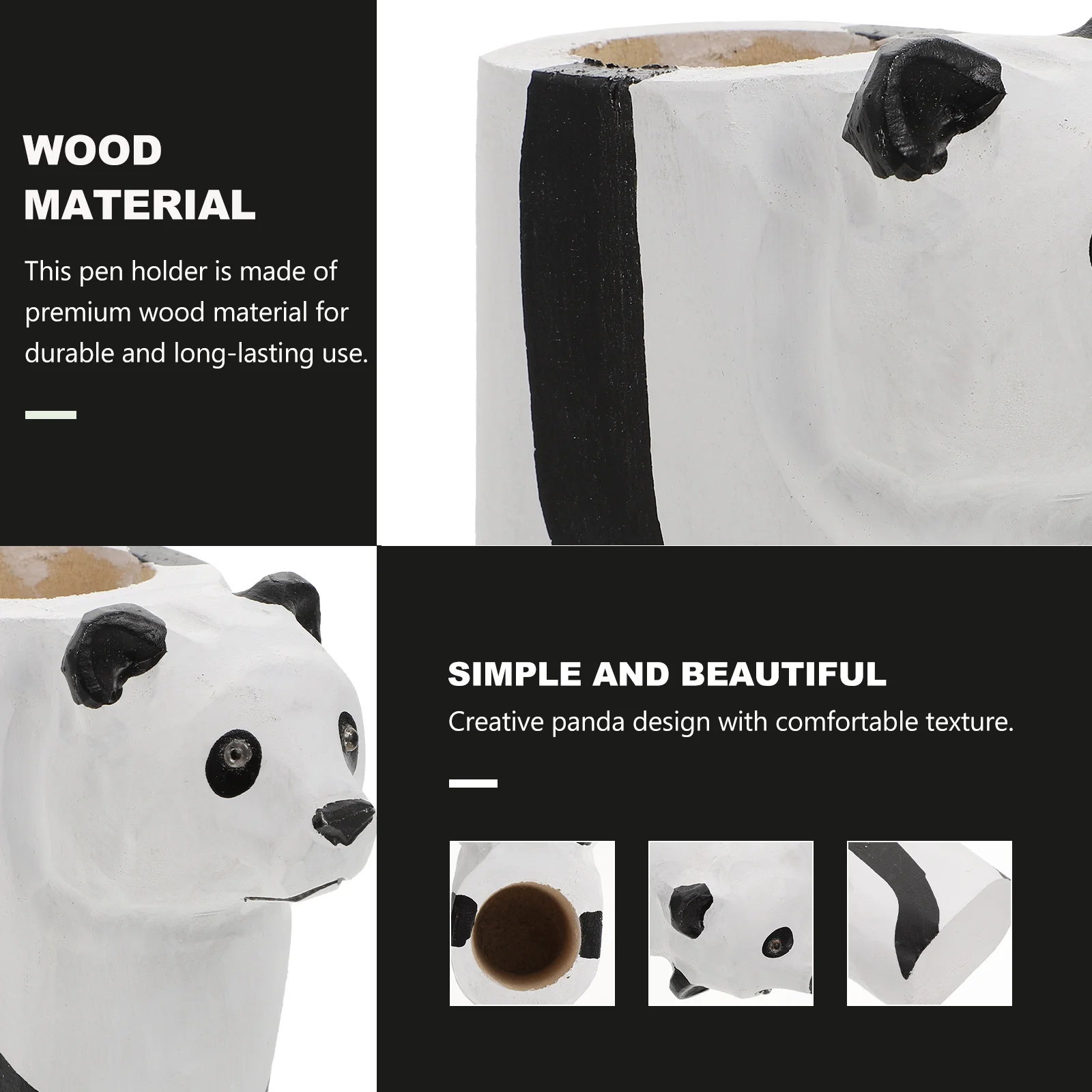 

Wooden Pen Holder Storage Decoration ing Pencil Desk Accessories Panda Animal for Office Holders