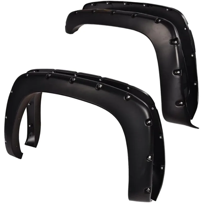 

PIT66 Fender Flares, Smooth Matte Black Pocket Rivet Style Wheel Flares Set, 4 PCS