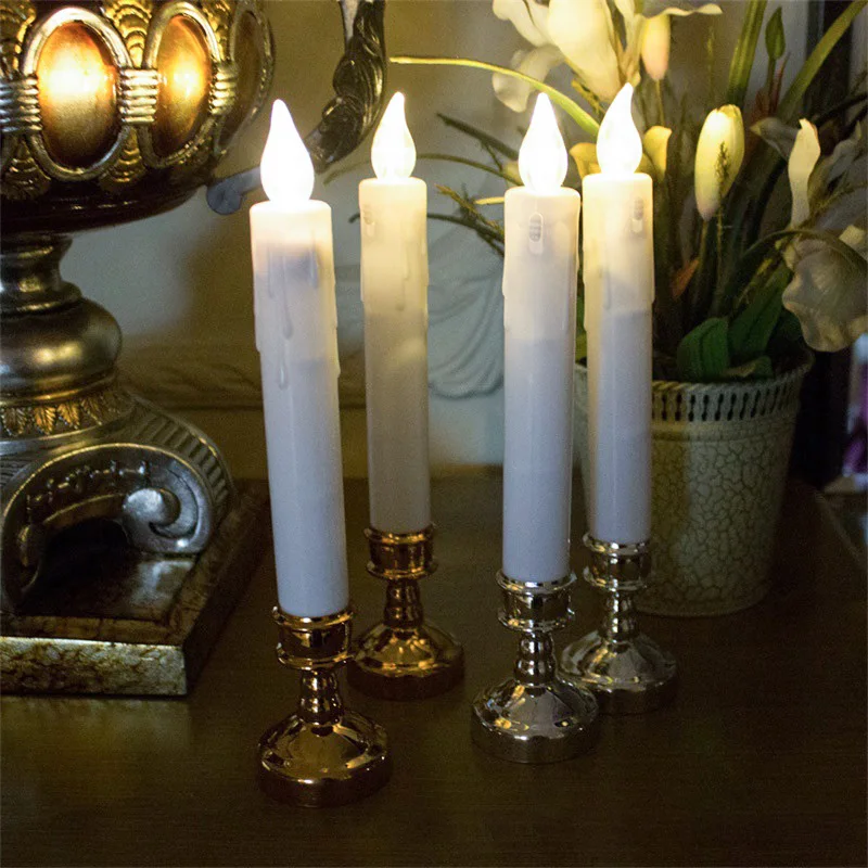 Flickering Flameless LED Candle Light With Holder Wedding Dinner Party Decor