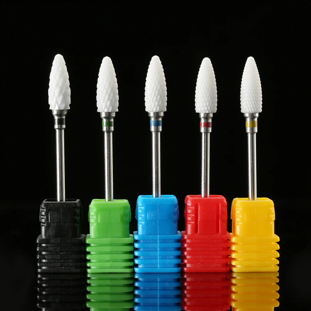 세라믹 다이아몬드 밀링 커터 네일 드릴 로터리 비트 매니큐어용 큐티클 클린 전동 커터 드릴 비트 액세서리