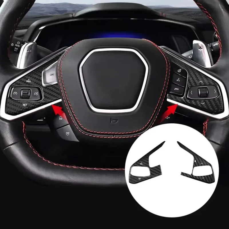 

Car Interior Trim Car Interior Accessories Steering Wheel Three Buttons Frame Cover for Corvette C8