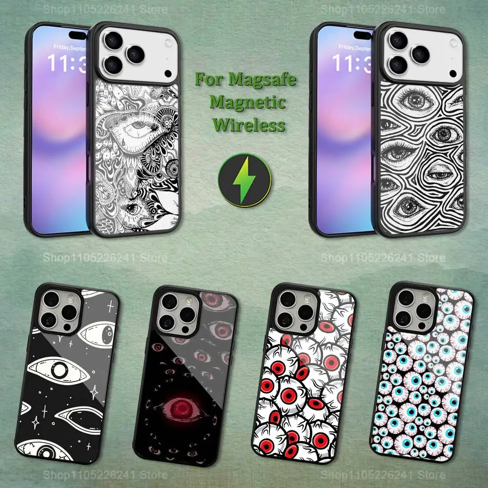 

Trypophobia Eyes Pattern For iPhone 16,14,13,15,11,12,17,Plus,Mini, Pro,For Magsafe,Max,Magnetic Wireless Charging Case