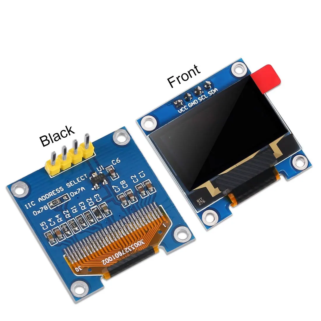 5 шт. 0,96 "OLED-дисплей, модуль экрана I2C IIC 128x64 SSD1306, плата драйвера I2C, последовательный чип, 4-контактная плата дисплея для Arduino ESP32