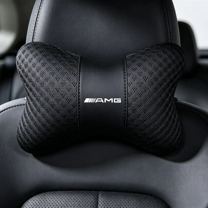 2Pcs PU Leather Car Pillows Headrest Neck Rest Cushion for Mercedes Benz AMG GLC GLE GLB CLA W205 W203 W204 W211 W212 W206 W210