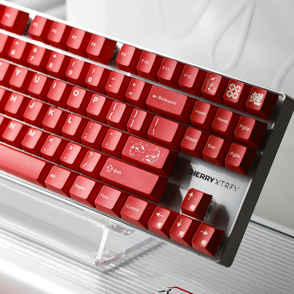 FBB Keycaps Koi Fish Theme Fit for Cherry Mx Switches Mechanical Keyboard DIY PC Accessory 1.7mm Thick New Yaer Gift  Red