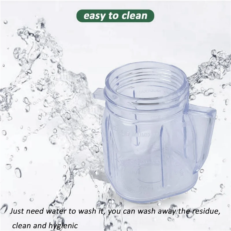 YCOC-For Oster Blender Replacement Parts, 4937 Mini Osterizer Blender Jar Accessory, Cup Mini Plastic Jars With Lids (3 Pack)