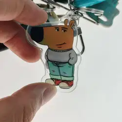 Cute Little Dog Chill Guy Keychains Gift For Friend Chill Dog Fun Pendant