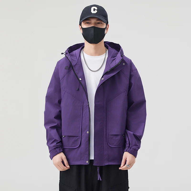 

Casual Men's Workwear Jaet Hooded Windproof Outdoor Spring Autumn New Faion Urban Sle Loose Fit Sport Scene Other Material