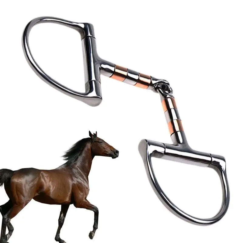 D Ring Horse Bit Copper Mouth Snaffle Bit D-Ring Snaffle Bits Single Joint Horse Bit Professional Ring Snaffle Bit For Horse