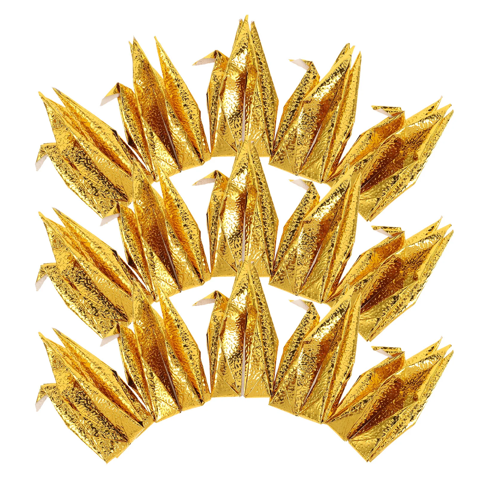 

50pcs Gold Paper Crane Hanging Decor: 10Cm Handmade Origami Cranes For Wedding Party Nursery Office Wall Window Decoration Craft