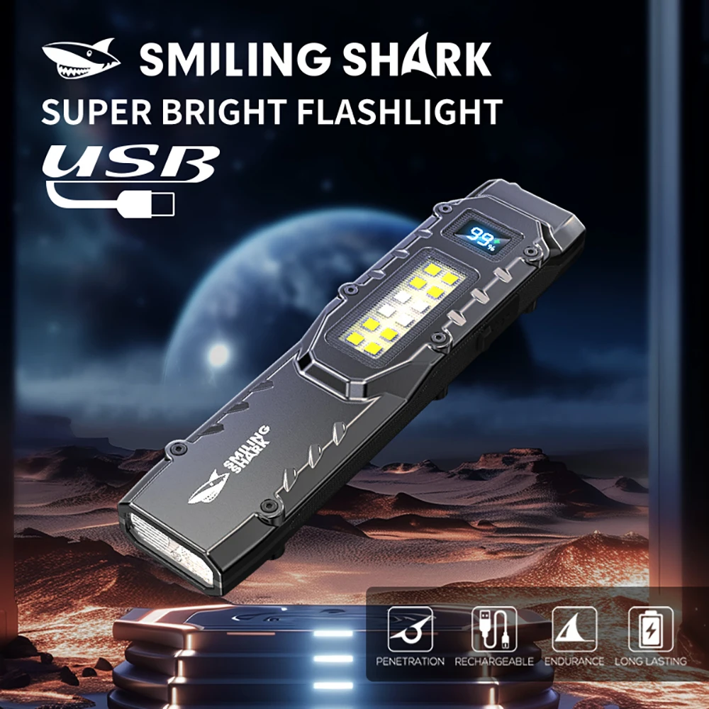 

Фонарик Smilingshark SD-5308, фонарик супер яркий и регулируемой яркости, перезаряжаемый фонарик для экстренной помощи, кемпинга