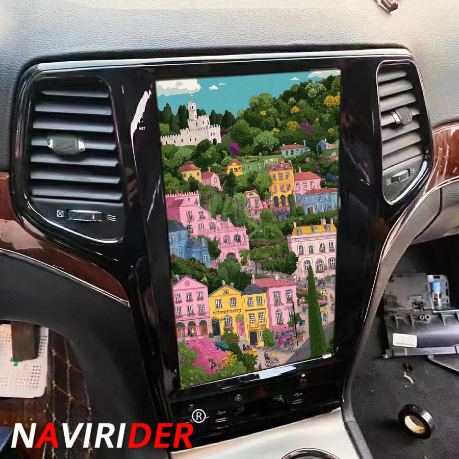 مشغل فيديو الوسائط المتعددة لسيارة جيب جراند شيروكي 2014-2020 ستيريو نظام تحديد المواقع والملاحة راديو السيارة Carplay أندرويد رئيس وحدة شاشة QLED