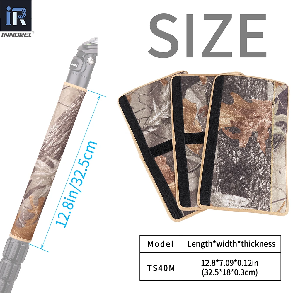 INNOREL TS40M-Tripod Leg Covers for 40mm Tube Universal Tripod Protective Sleeves and Shoulder Pad Waterproof Brown Camouflage