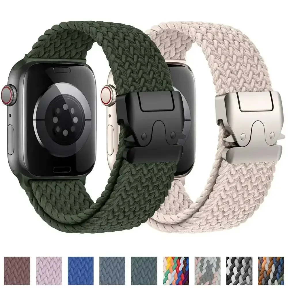 Braided Band For Apple Watch Straps 40 mm 44mm 46mm 42mm 49mm 45mm 41mm 38mm Bracelet IWatch Series 10 SE 9 8 7 6 Ultra 2 bands